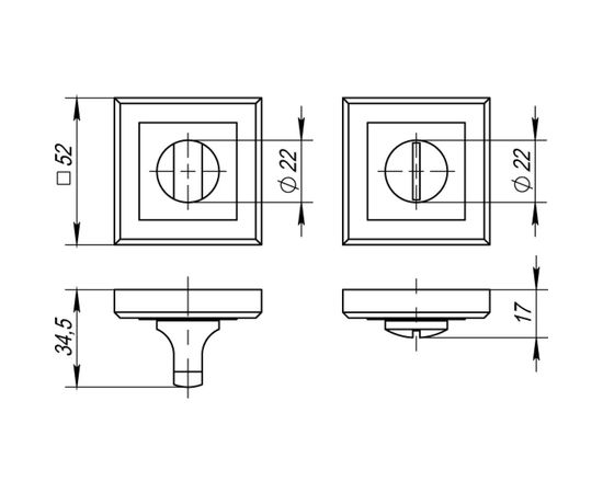 Поворотная ручка PUNTO BK6 QL SN/CP-3 матовый никель/хром 33229 – изображение 3