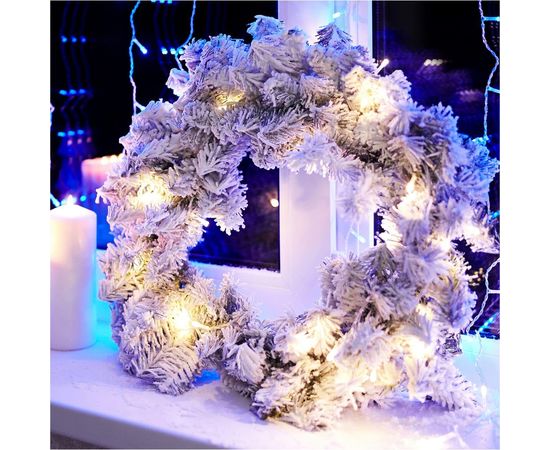 Заснеженный еловый венок NEON-NIGHT диам. 45 см 307-147 – изображение 2