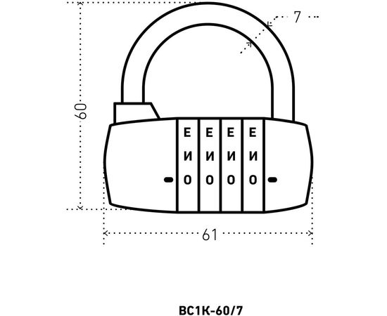 Навесной кодовый замок Аллюр ВС1К-60/7 черный 3458 – изображение 2