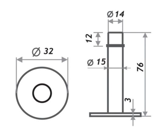 Дверной ограничитель НОРА-М 121 мат.никель 16695 – изображение 3