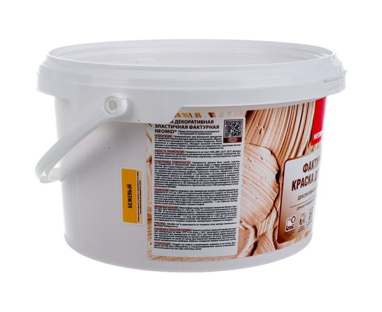 Декоративная эластичная фактурная краска для плит OSB Neomid 3,5 кг бежевый Н-ФактКр-3,5/беж – изображение 2
