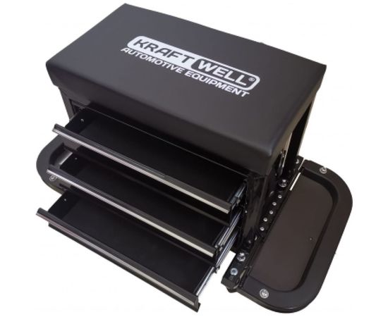 Сиденье механика на колесах с 3-мя ящиками KraftWell KRWRS-T 