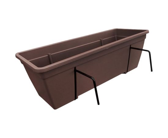 Пластиковый ящик для перил Протэкт 50 см, 16 см, коричневый ЯП-50 К 