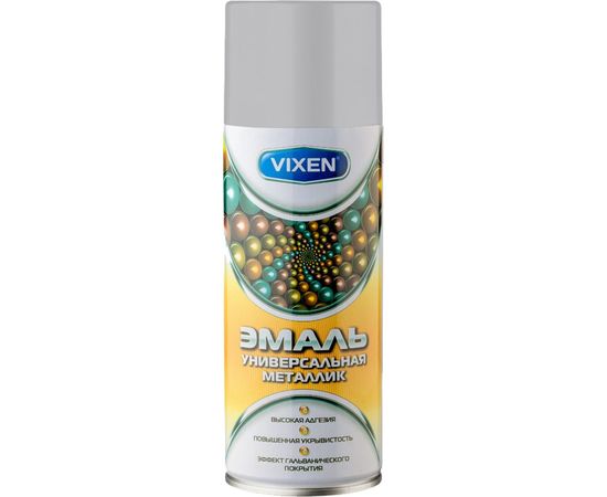 Универсальная эмаль VIXEN VX-19110 металлик хром, аэрозоль, 520 мл 47811 