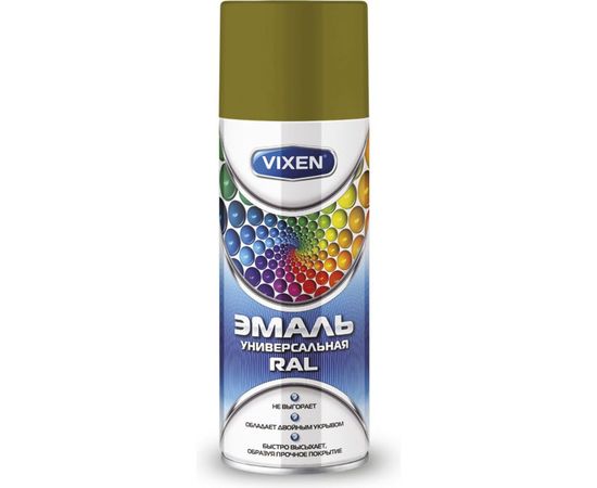 Универсальная эмаль Vixen хаки RAL 7008 аэрозоль 520 мл VX-17008 