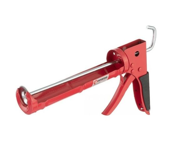 Пистолет для выдавливания силикона INTERTOOL 225мм, с обрезиненной рукояткой HT-0023 