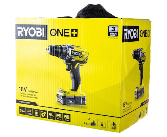 Компактная дрель-шуруповерт Ryobi R18DD3-115S 5133005301 – изображение 7