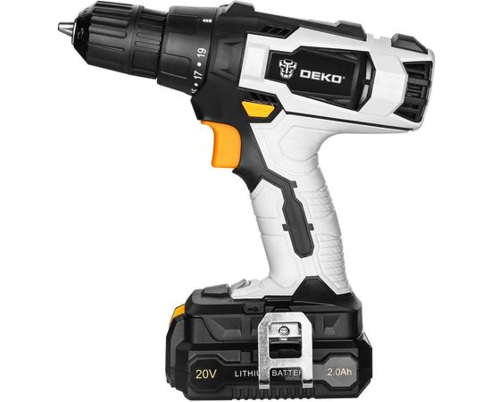 Набор инструмента DEKO: аккумуляторная дрель-шуруповерт DKCD20 + аккумуляторная угловая шлифмашина DKAG20-125 063-4204 – изображение 6