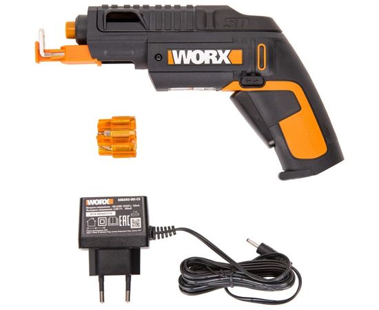 Отвертка аккумуляторная WORX WX255 SD Slide Driver, 4В, ЗУ, набор бит (6 шт) – изображение 5