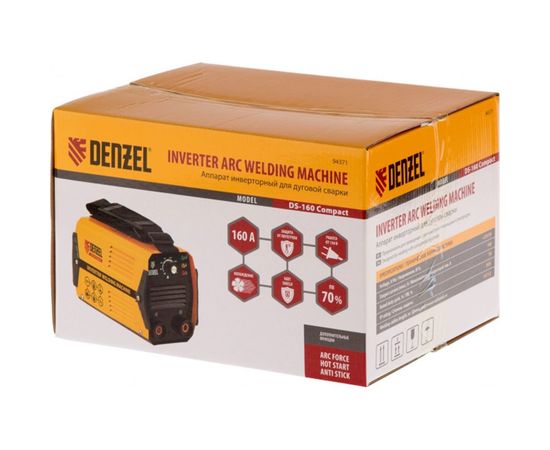 Аппарат инвертор дуговой сварки 160 А, ПВ DENZEL DS-160 Compact 94371 – изображение 5