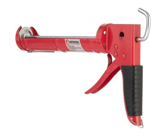 Пистолет для выдавливания силикона INTERTOOL 225мм, с обрезиненной рукояткой HT-0023 – изображение 2