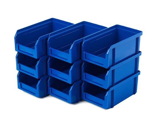Пластиковый ящик СТЕЛЛА-ТЕХНИК 172х102х75мм, комплект 9 штук, V-1-К9-синий 