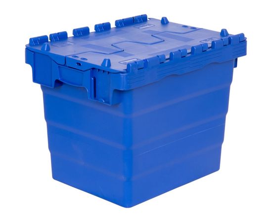 Ящик Sembol Plastik п/э 400x300x306 сплошной синий с крышкой 21820 