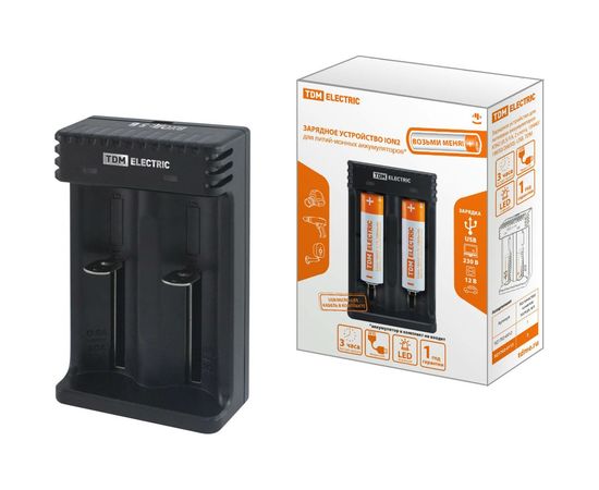 Зарядное устройство для литиевых аккумуляторов TDM ION2 0.5/1A, 10440/18650/26650 SQ1702-0113 
