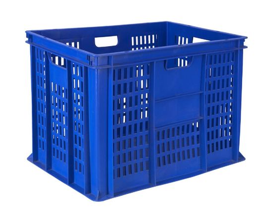 Ящик Тара.ру п/э 600х400х410 перфорированные стенки, сплошное дно, синий 06851 