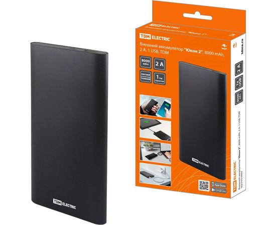 "Внешний аккумулятор TDM ""Юкон 2"", 8000 mAh, 2 А, 1 USB, SQ1703-0002" 