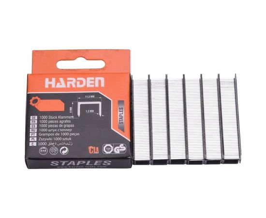 Скобы для степлера HARDEN оцинкованные, тип 140, 1.2x8x11.3 мм, 1000 шт 620828 