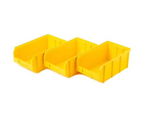 Пластиковый ящик СТЕЛЛА-ТЕХНИК 210х370х300мм, комплект 3 штуки, V-3-К3-желтый 