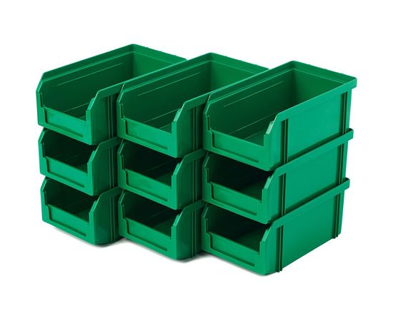 Пластиковый ящик СТЕЛЛА-ТЕХНИК комплект 9 штук V-1-К9-зеленый 