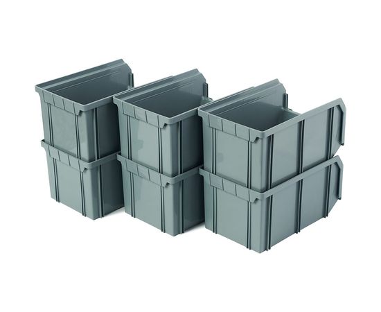 Пластиковый ящик СТЕЛЛА-ТЕХНИК 234х149х121мм, комплект 6 штук, V-2-К6-серый – изображение 5