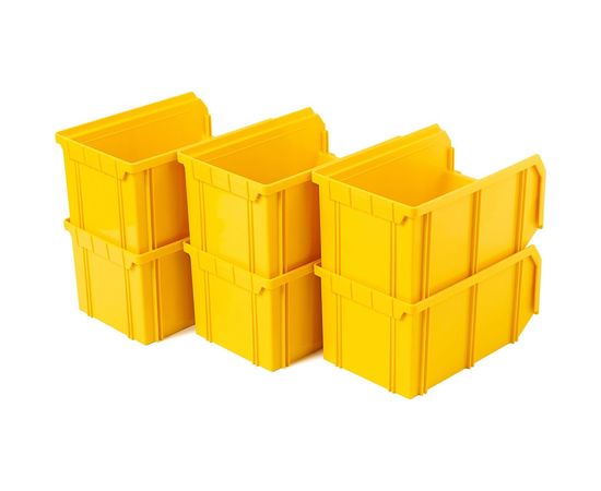 Пластиковый ящик СТЕЛЛА-ТЕХНИК 260х300х250мм, комплект 6 штук, V-2-К6-желтый – изображение 5