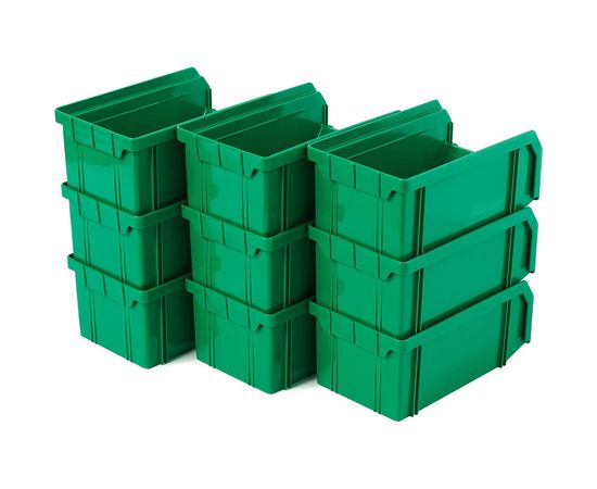 Пластиковый ящик СТЕЛЛА-ТЕХНИК комплект 9 штук V-1-К9-зеленый – изображение 5