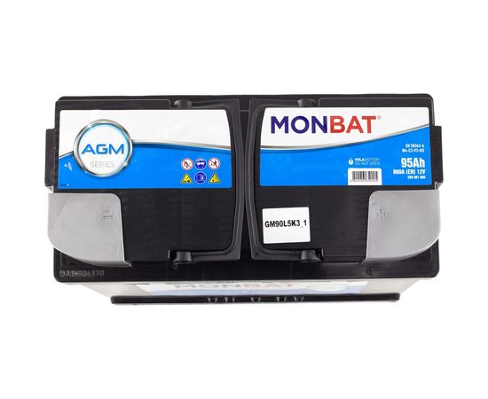 Автомобильная аккумуляторная батарея MONBAT AGM 95 Ач 860 А обратная GEM5 – изображение 2