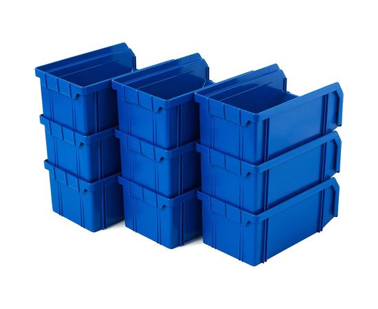 Пластиковый ящик СТЕЛЛА-ТЕХНИК 172х102х75мм, комплект 9 штук, V-1-К9-синий – изображение 5