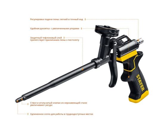 Пистолет для монтажной пены Stayer BLACK PRO 06862_z02 – изображение 2
