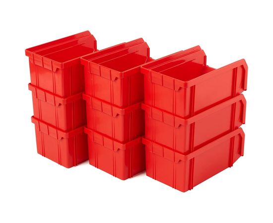 Пластиковый ящик СТЕЛЛА-ТЕХНИК упаковка - 180х310х140 мм, комплект 9 штук, V-1-К9-красный – изображение 5