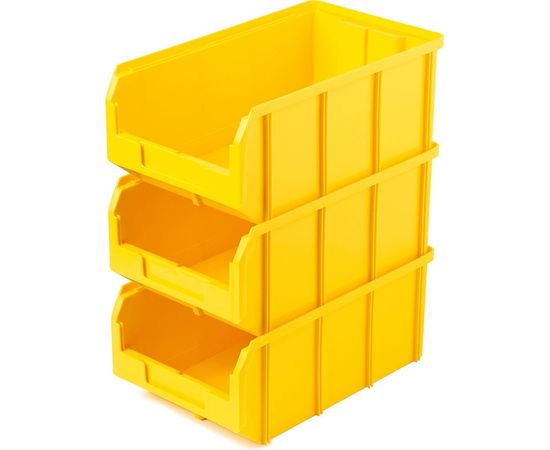 Пластиковый ящик СТЕЛЛА-ТЕХНИК 210х370х300мм, комплект 3 штуки, V-3-К3-желтый – изображение 4