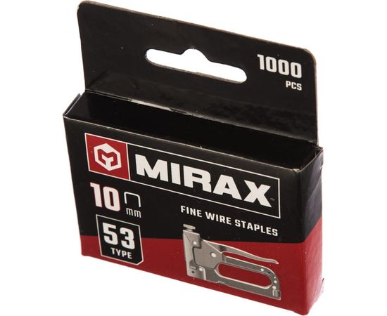 Скобы для степлера MIRAX 10 мм тонкие тип 53, 1000 шт 3153-10 – изображение 2