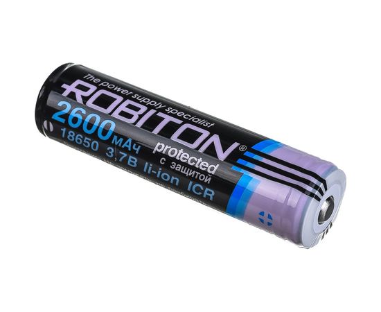 Аккумулятор ROBITON 2.6/Li18650 с защитой bulk 12383 – изображение 3