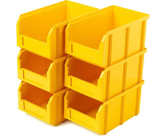 Пластиковый ящик СТЕЛЛА-ТЕХНИК 260х300х250мм, комплект 6 штук, V-2-К6-желтый – изображение 4