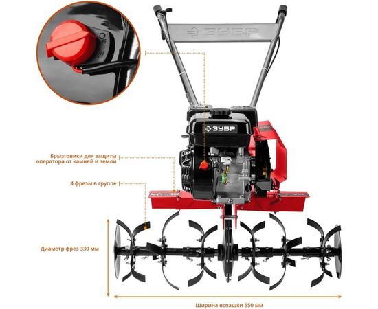 Бензиновый культиватор ЗУБР МКТ-200 – изображение 7