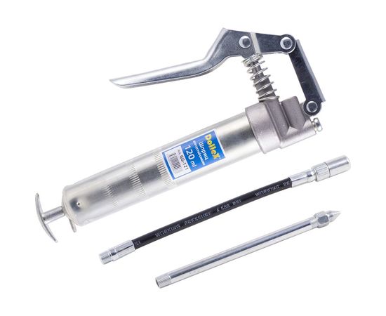 Пистолетный шприц для густой смазки плунжерный 120 мл для одной руки DolleX GG-121 – изображение 3