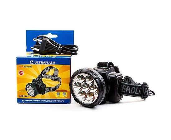 Налобный аккумуляторный фонарь Ultraflash LED5365220В, черный, 5 LED, 2 режима 11648 – изображение 5
