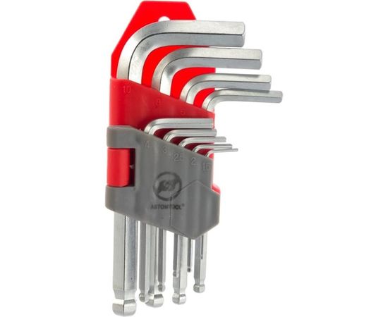 Набор шестигранных ключей ABTOMTOOL РROFFI 9 пр, с шаром, DIN3124, CrV, малые 56209 B 