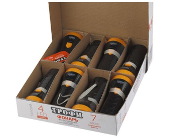 Аккумуляторный фонарь Трофи TA4box8 4V0.5Ah, 4xLED, промобокс Б0004985 