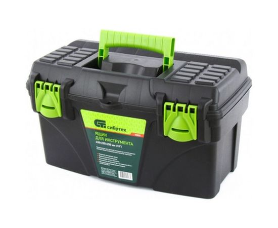 Ящик для инструмента СИБРТЕХ 430x235x250мм (18"), пластик 90805 