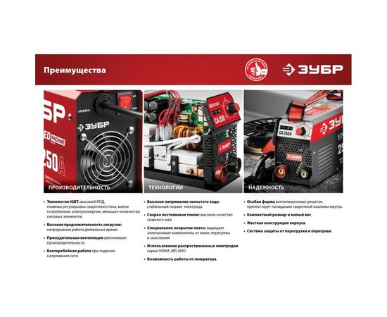Инверторный сварочный полуавтомат Зубр 200 А, ПС-200 – изображение 13