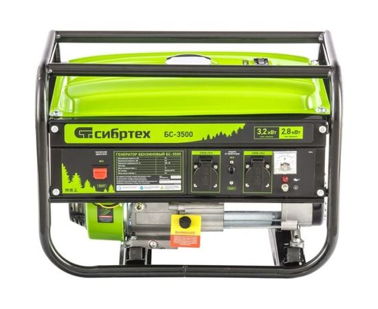 Бензиновый генератор 3,2 кВт, 230В, 4-х такт., 15 л, ручной стартер СИБРТЕХ БС-3500 94544 – изображение 9