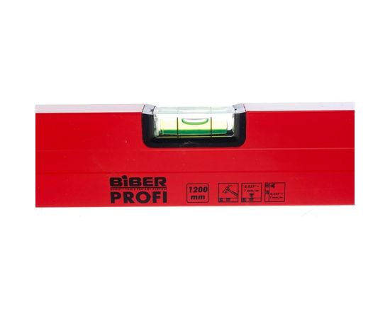 Ударопрочный уровень 1200 мм, 3 глазка Biber Профи 40345 тов-084719 – изображение 2