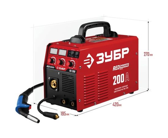 Инверторный сварочный полуавтомат Зубр 200 А, ПС-200 – изображение 2