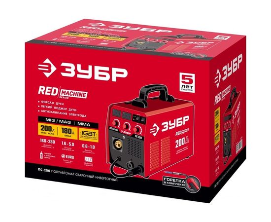 Инверторный сварочный полуавтомат Зубр 200 А, ПС-200 – изображение 4