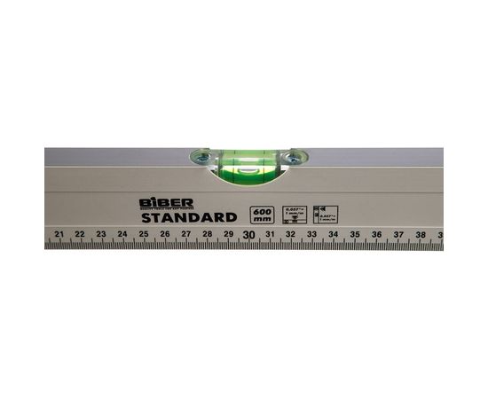 Уровень 600 мм, 2 глазка Biber Стандарт 40322 тов-084702 – изображение 3