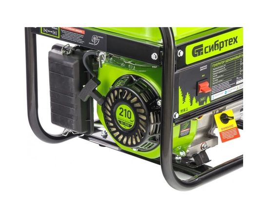 Бензиновый генератор 3,2 кВт, 230В, 4-х такт., 15 л, ручной стартер СИБРТЕХ БС-3500 94544 – изображение 3