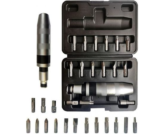 Ударная отвертка с набором бит и адаптерами FORCEKRAFT 17пр, 1/2", в кейсе 47289 FK-5171 