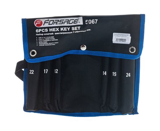 Набор 6-гранных Г-образных ключей Forsage 6 предметов, на полотне F-5067 