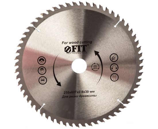 Диск пильный по дереву (255х30 мм; 60T) для циркулярных пил FIT IT 37760 